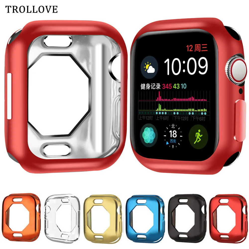 Новый чехол s для Apple Watch 44 мм 40 серия 5 с покрытием из ТПУ Мягкий защитный защитная