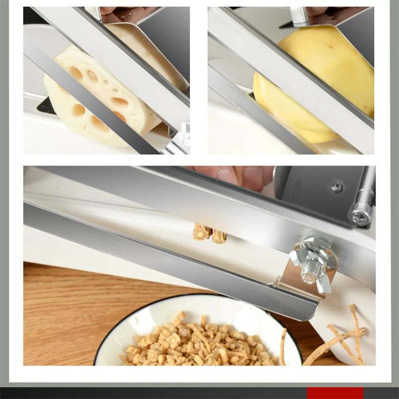 

Meat Slicing Machine Alloy Stainless Steel Household Manual Thickness Adjustable Meat and Vegetables Slicer Gadget Kitchen Tools
