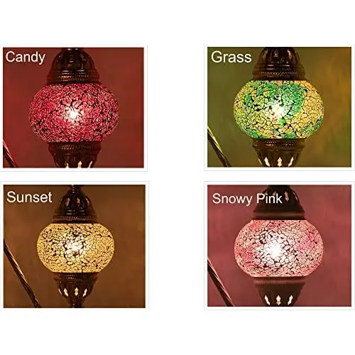 Турецкая лампа LaModaHome трава под заказ Тиффани 2021 мозаика витражное стекло бохо