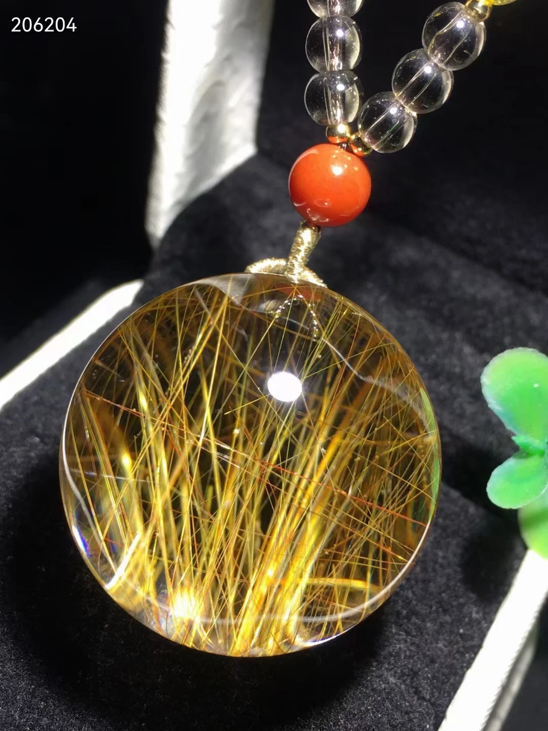 

27.5mm Natural Gold Rutilated Quartz Pendant Round Ball Sphere Crystal Brazil Waelthy Women Men Jewelry Brazil AAAAAA