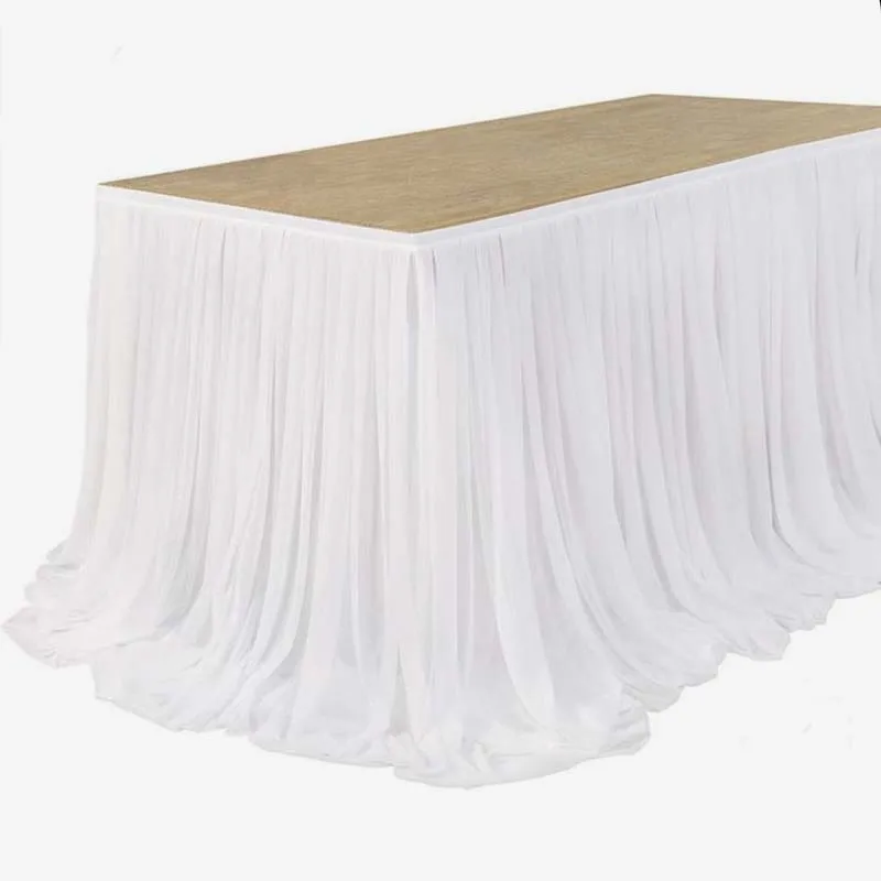 Бесплатная доставка свадебная шифоновая юбка длиной 3 метра|table skirt|wedding table skirtsilk