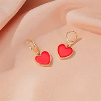 boho red heart cute earrings designer aesthetic boucles d oreille femme summer accesorios mujer jewellery kawaii tassel earrings