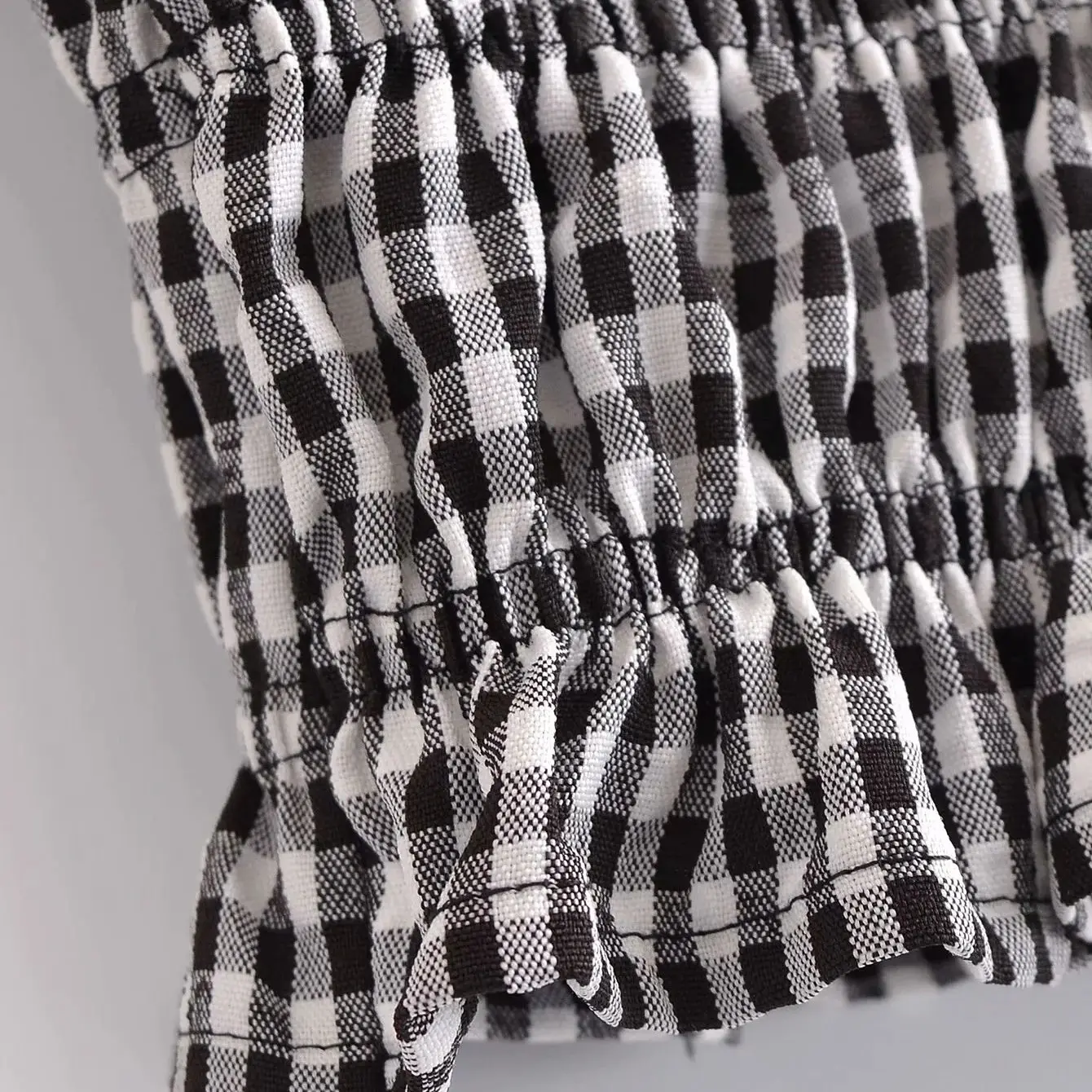 

ZA 2021 summer Women fashion Plaid Blouses Mujer Strapless Bandage sexy Navel exposed top Off Shoulder Crop short shirt Femme