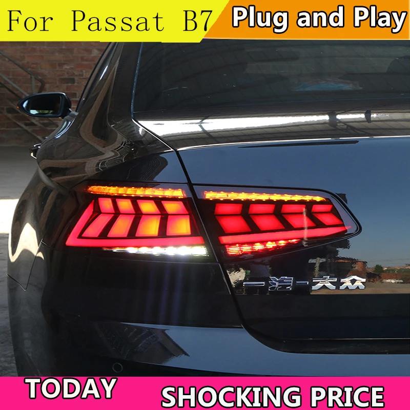 Стайлинг автомобиля для нового заднего фонаря VW EUR Passat B7 2017 2018 2019 задний фонарь DRL +