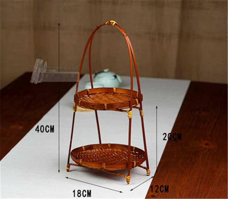 Бамбуковая Плетеная соломенная креативная подставка для фруктовой корзины