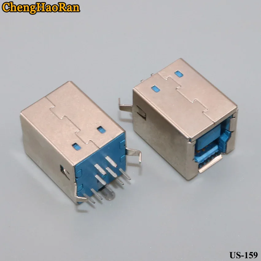 ChengHaoRan 2 шт./лот USB 3 0 гнездовой/гнездовой разъем BF 180 градусов штекер Тип B