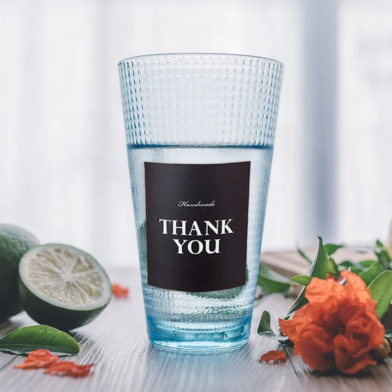 

10 Sheets Black And White 'Thank You' Rectangular Seal Sticker Gift Sticker For Homemade Bakery Packaging Decoration Label