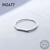 inzatt real 925 sterling silver letter love ring for fashion women party minimalist fine jewelry 2020 geometric accessories
