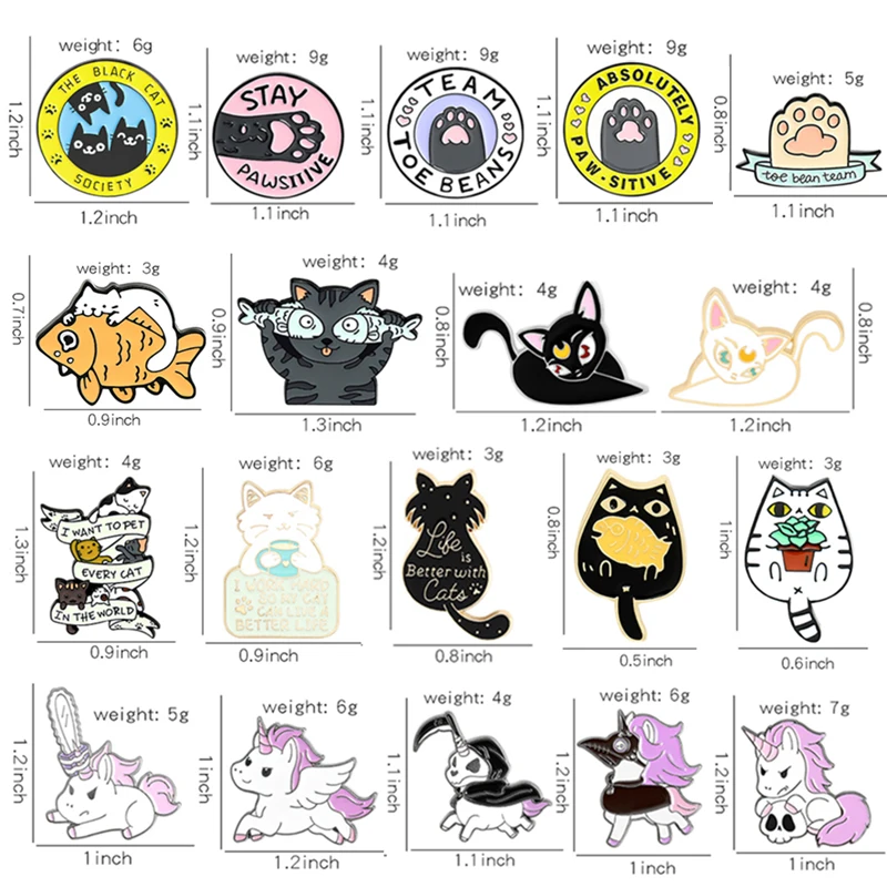 Эмалированная булавка для кошек котят крыльев лошади кошачий палец клубный Кот