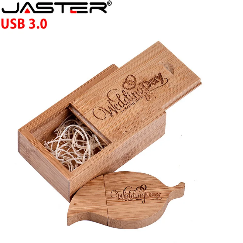 JASTER usb 3 0 флеш накопитель деревянный лист + коробка карта памяти Флеш 4 ГБ 16 32 64 128