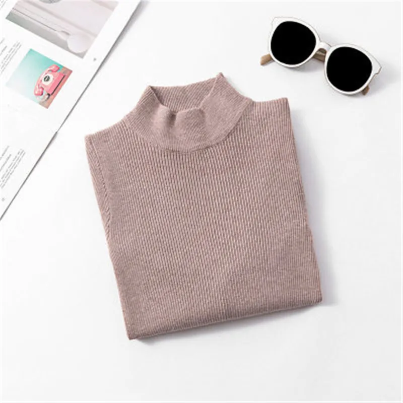 Осенне-зимние пуловеры с высоким воротником свитеры короткий свитер длинным