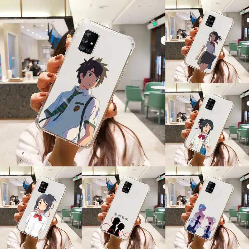 

Anime your name Phone Case Transparent For Samsung S A M J 21 20 50 30 60 5 7 51 71 90 11 10 J710 e p PLUS Prime 5G