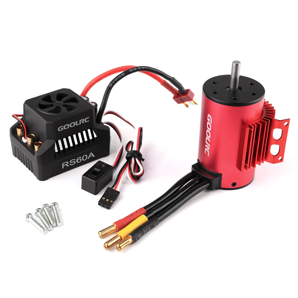 GoolRC 3660 3800KV бесщеточный двигатель с радиатором 60A брызгозащищенный электронный