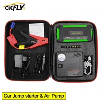 gkfly high power car jump starter air pump compressor 600a starting device cables 12v portable car battery booster charger led
