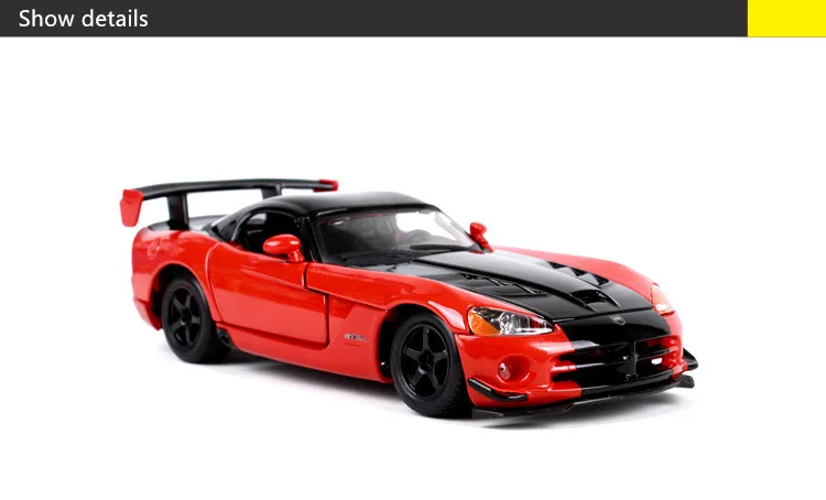 Модель автомобиля Bburago 1:24 Dodge Viper, Модель гоночного автомобиля, модель автомобиля из сплава, коллекция украшений, Подарочная игрушка
