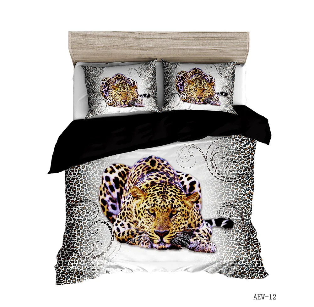 

Simple Home Textile Cute Bear Duvet Cover Pillowcase Bed Kid Teen Leopard Animal Bedding Linens Set King Queen