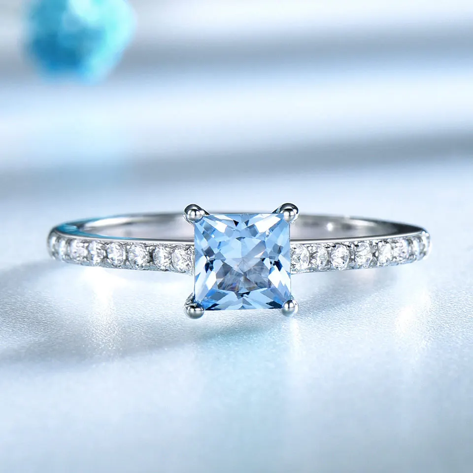 Женское кольцо из серебра 925 пробы с голубым топазом|ring 925|ring forrings for women |