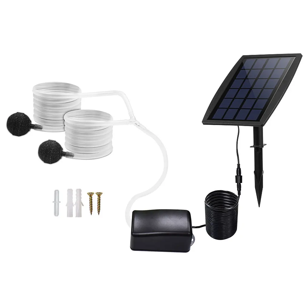 

Solar Powered Oxygenator Oxygen Aerator Fish Tank Pond Pool Aquarium Air Pump Garden Fountain Water Pump Solar Air Pump Kit