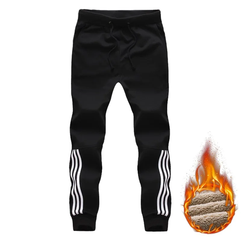 LY017 Black Толстые зимние штаны для мужчин,, брендовая одежда, ветровка, штаны для мужчин, s, теплые спортивные штаны для бега, тренировочные мужские брюки 4XL - Цвет: LY017 Black