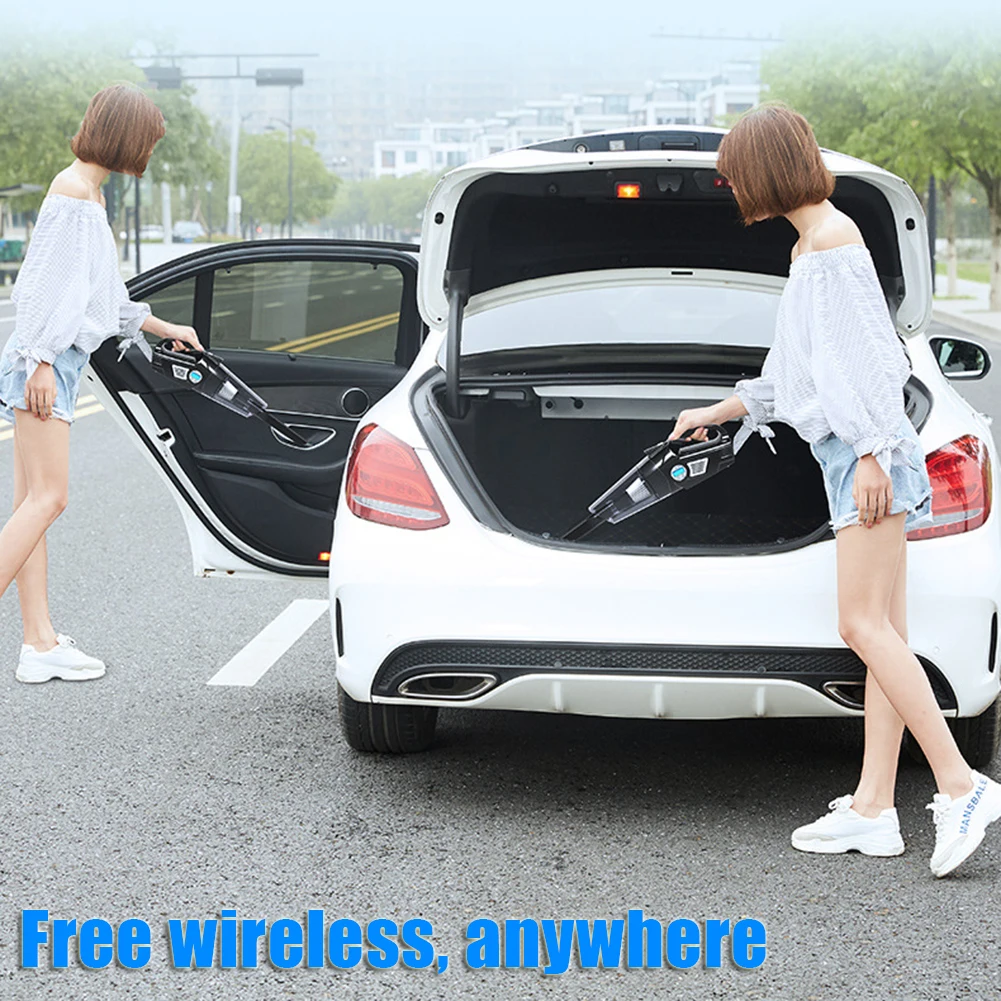 

4 in 1 Car Home Vacuum Cleaner 4500Pa Mini Cordless Tire Pumps LED Flashlight for Outdoor Personal Car Decoration