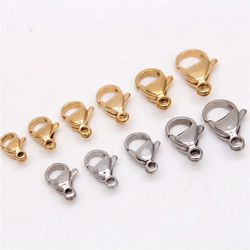 

50Pcs/Bag Stainless Steel Lobster Clasp 30Pcs/Bag Plating Gold Lobster Clasp