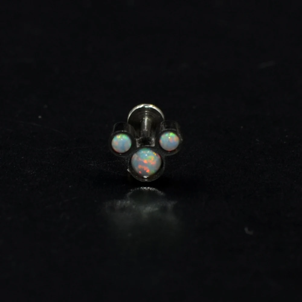 4pcs16g опал серьги серьга для верхней части уха Orelha штанга в ухо украшение для козелка хрящевой пирсинг губная серьга-гвоздик G23 Титан Сталь бар
