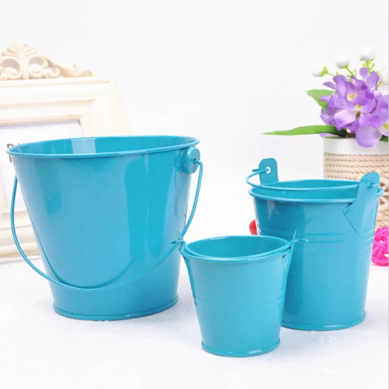

1pc 7.5*7.5*5.6cm Tin Bucket Iron Barrel Tinplate Mini Tub Decorative Kegs Anti-deform Bright Solid Durable Home Decor
