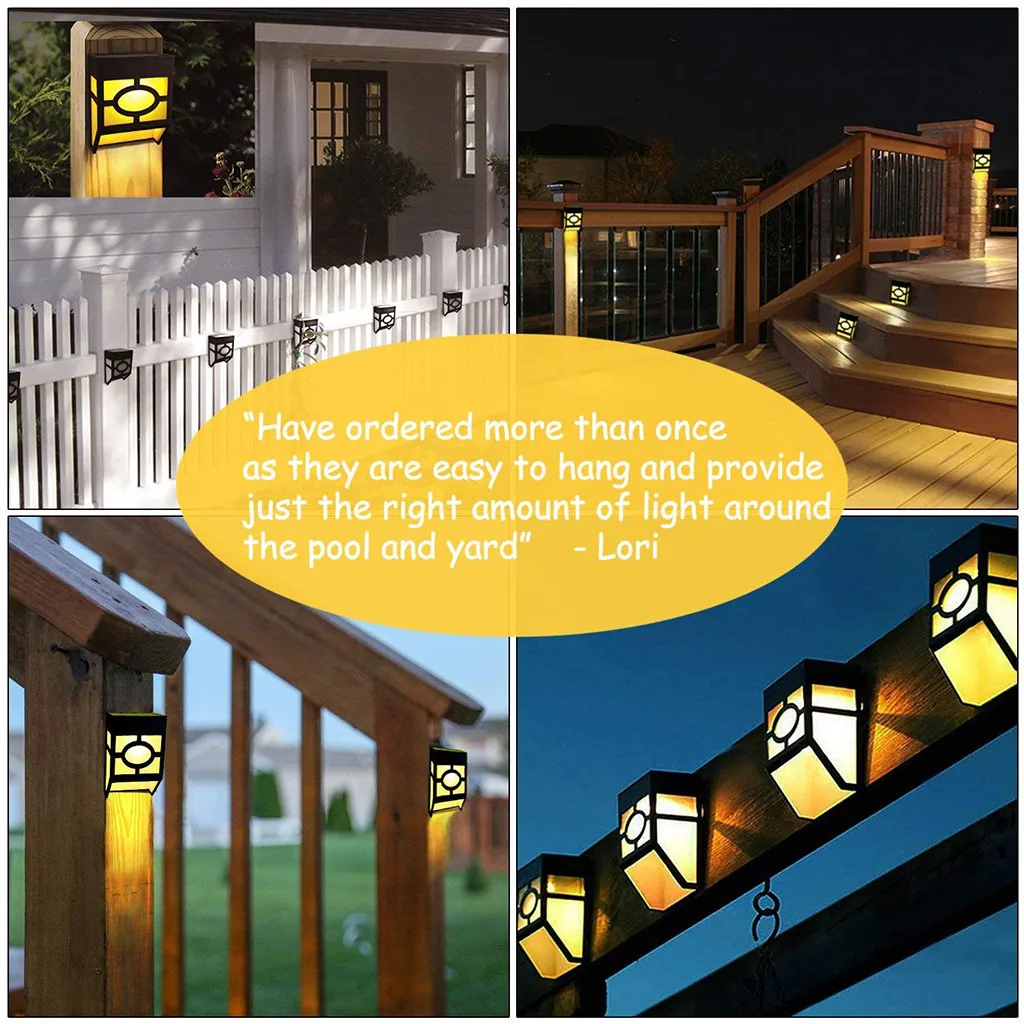 

2-LED 8 Pack Solar Wall Light Waterproof Solar Wall Lamps Outdoor Wireless Solar Powered Motion Sensor Light for Garden Yard