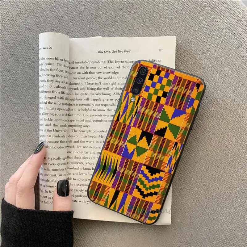 

Creativity African style print fabric Phone Case For Samsung galaxy S note 7 8 9 10 20 fe edge A 6 10 20 30 50 51 70 lite plus