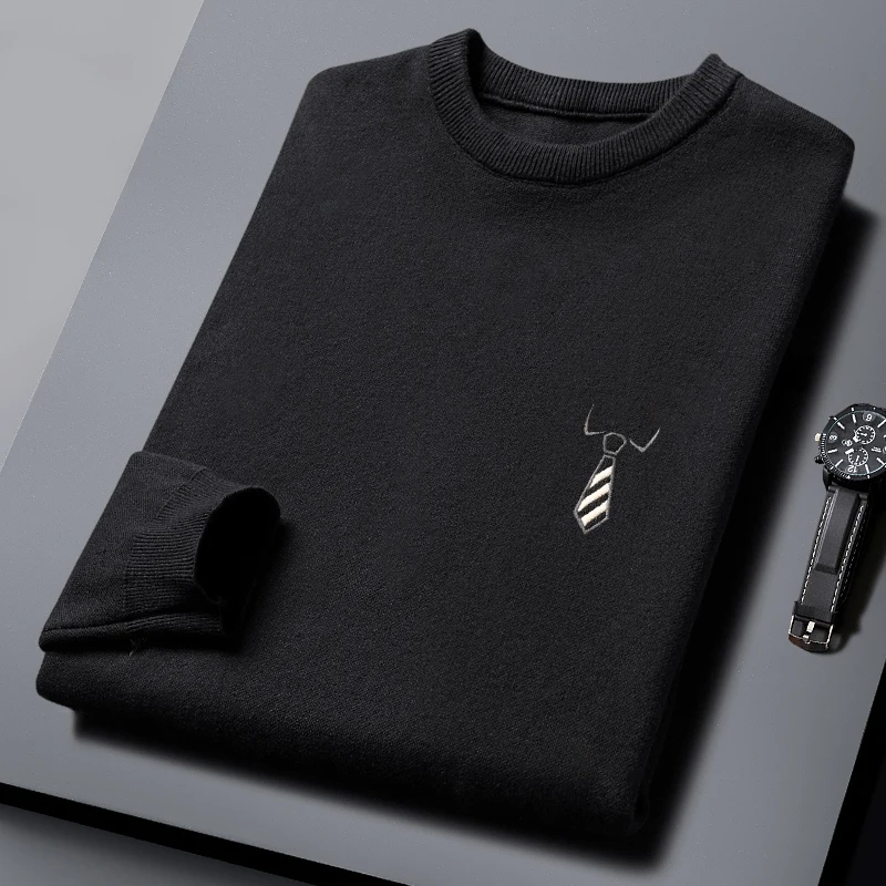 

2021 New Luxury high-end sweater men's clothes autumn winter new fashion brand embroidery Casual round neck Knitted pullover
