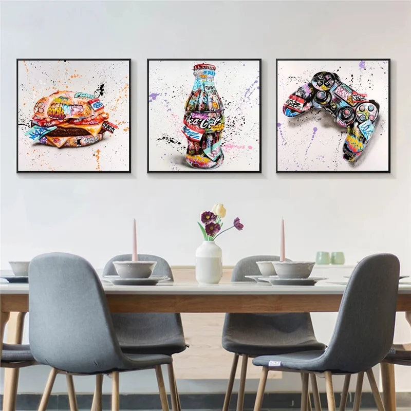 

Hamburg Abstract Graffiti Game Coke Street Art Poster Canvas Prints Fashion Wall Painting Personalized Restaurant Bar Decoration