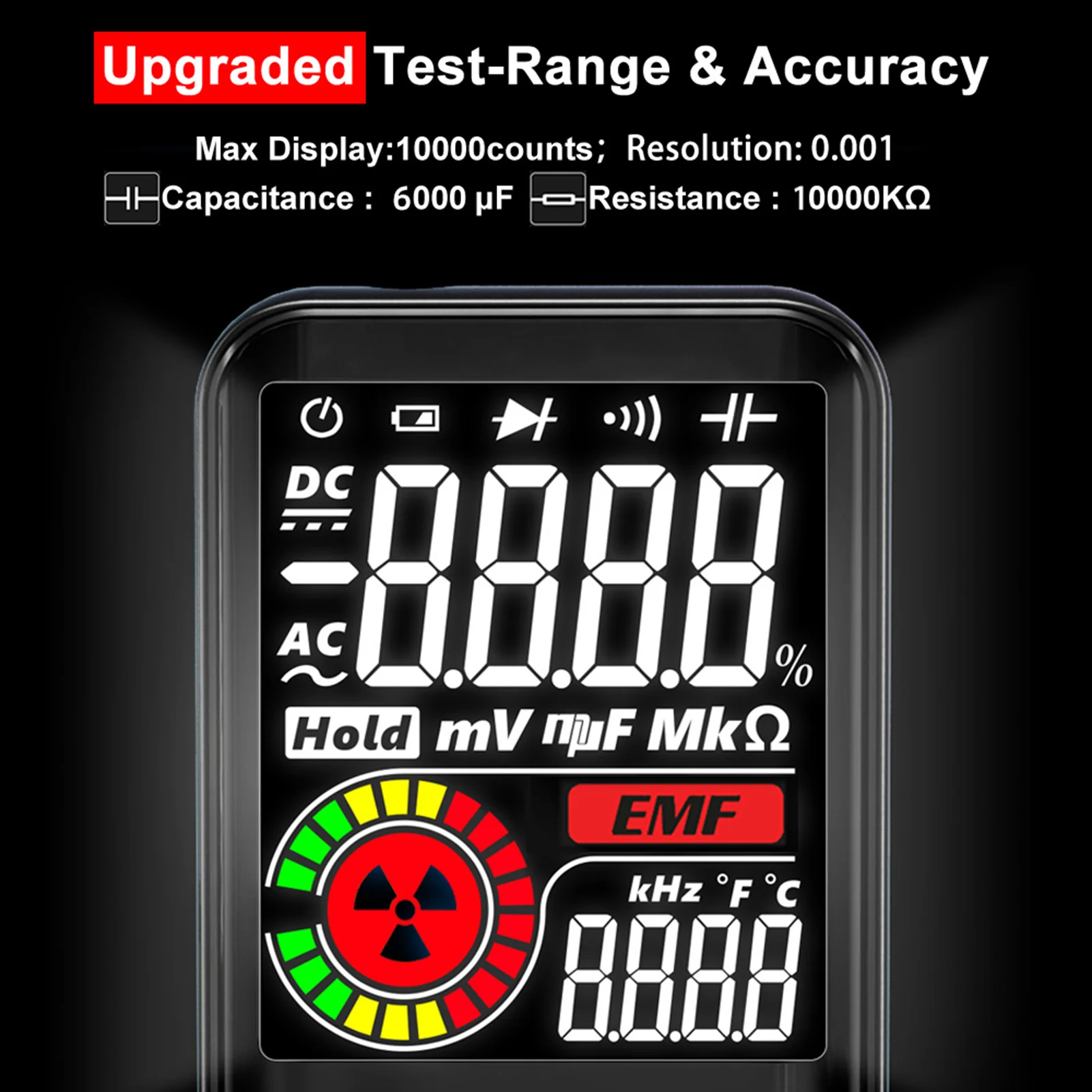 BSIDE S20 EMF Multimeter Electromagnetic Radiation Detector Monitor AC/DC Voltmeter Ohmmeter Resistance Capacitance | Инструменты