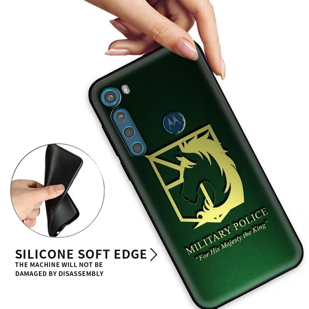 

Soft Cover for Motorola G G30 G10 G9 G8 Plus Attack on Titan TPU Coque For MOTOROLA One Fusion Edge ES6 Black Guscio