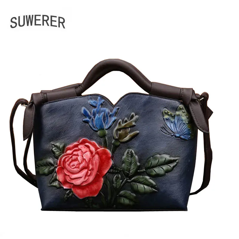 

2020 New Women's Handbags trend national wind women's bags retro embossed handmade color large-capacity small square bag shoulde