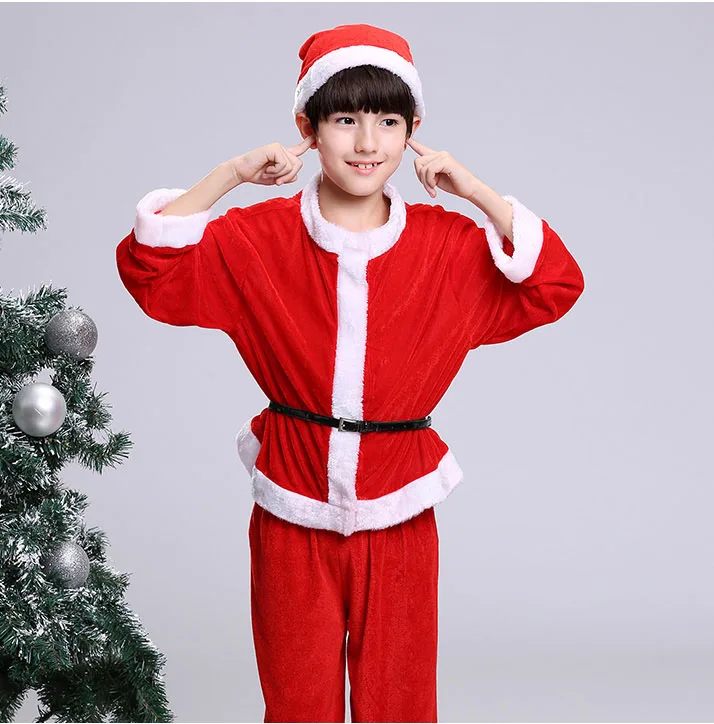 Нарядный костюм для детей Детский новогодний рождественские костюмы Санта
