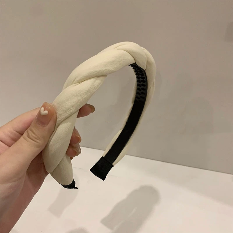 QCOOLJLY Twist Hair Accessories Creative Headband Korean Style Hairband Twists Head Hoop Solid Elegant For Women |