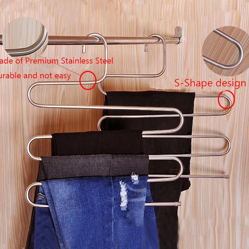 BUBM прочные вешалки для штанов s-образной формы многослойные одежды из