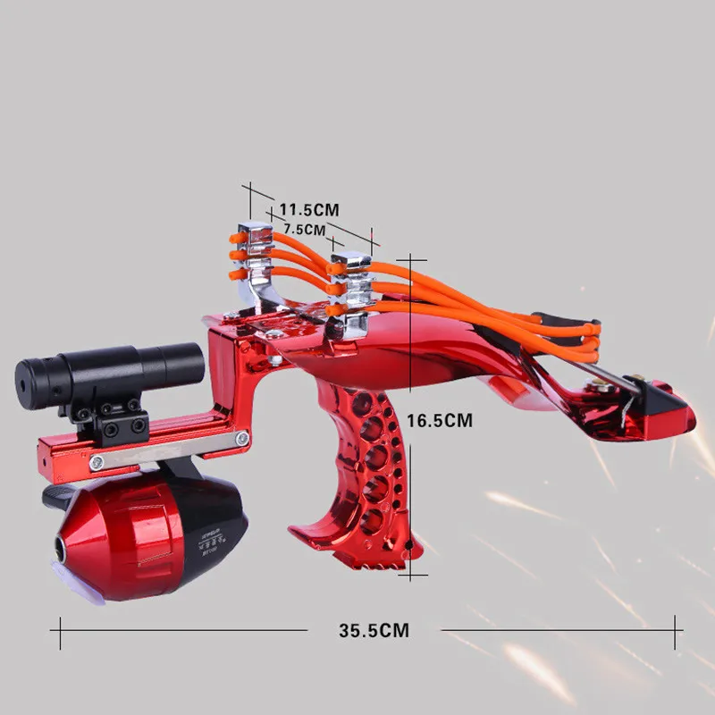 

Outdoor hunting shooting slingshot high quality full set of fishing laser powerful slingshot and arrow rack super slingshot