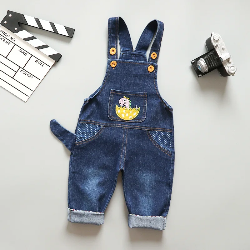 

Infant Baby Boys Denim Overalls Jeans Rompers dinosaur Animal Baby Clothes Toddler Jumpsuit Cotton Clothing