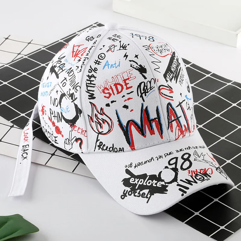 

Outdoor Adjustable Sports Hip Hop Caps Students Sun Protect Hats Unisex Doodle Baseball Caps