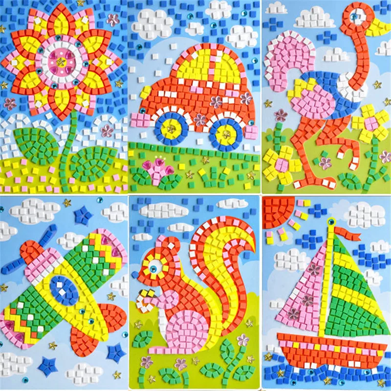 12 видов стилей можно выбрать Лот 3D головоломка мозаика креативные наклейки игра