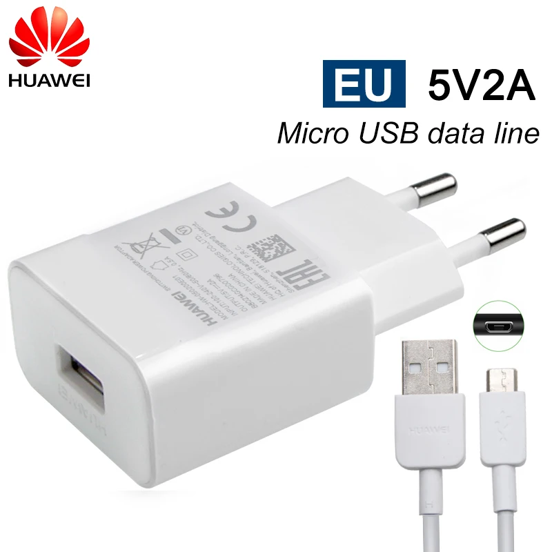 Оригинальное зарядное устройство huawei 5 В/2 А, быстрая зарядка 9 В/2 а для huawei P8 P9 Plus Lite Honor 8 9 Mate10 Nova 2 2i 3 3i, оригинальная зарядка - Тип штекера: 5V2A Add Micro Cable