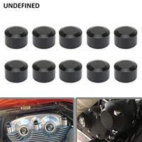 10pcs motorcycle bolt head nut cover motor topper screw caps chromeblack for harley sportster xl touring twin cam universal