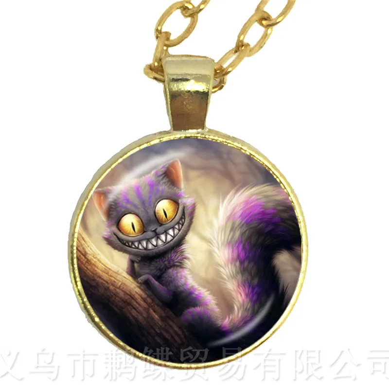 A Mad Tea Party Hatter March Hare Fairy Tale Art Classic Pendant Necklace Alice In Wonderland Women Girl Sweater chain | Украшения и