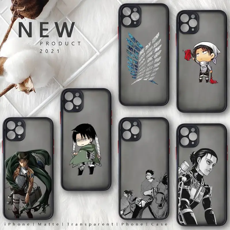 

Attack on titan anime Phone Case Matte Transparent for iphone 11 12 pro mini XS XR X max 7 8 plus TPU Mobile bags