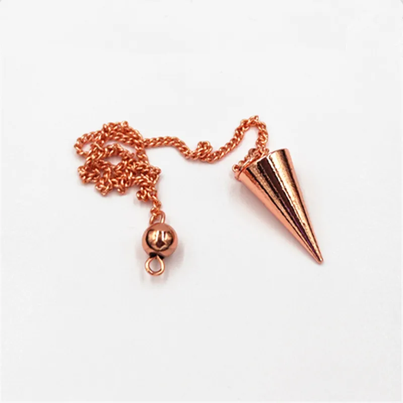 2.3 cm rose gold Подвеска в виде пирамиды, металлические конусы, маятниковые часы, изготовлены из медных маятников, маятниковые маятники для придания кулонов ведьмы, радиестезии - Окраска металла: 2.3 cm rose gold