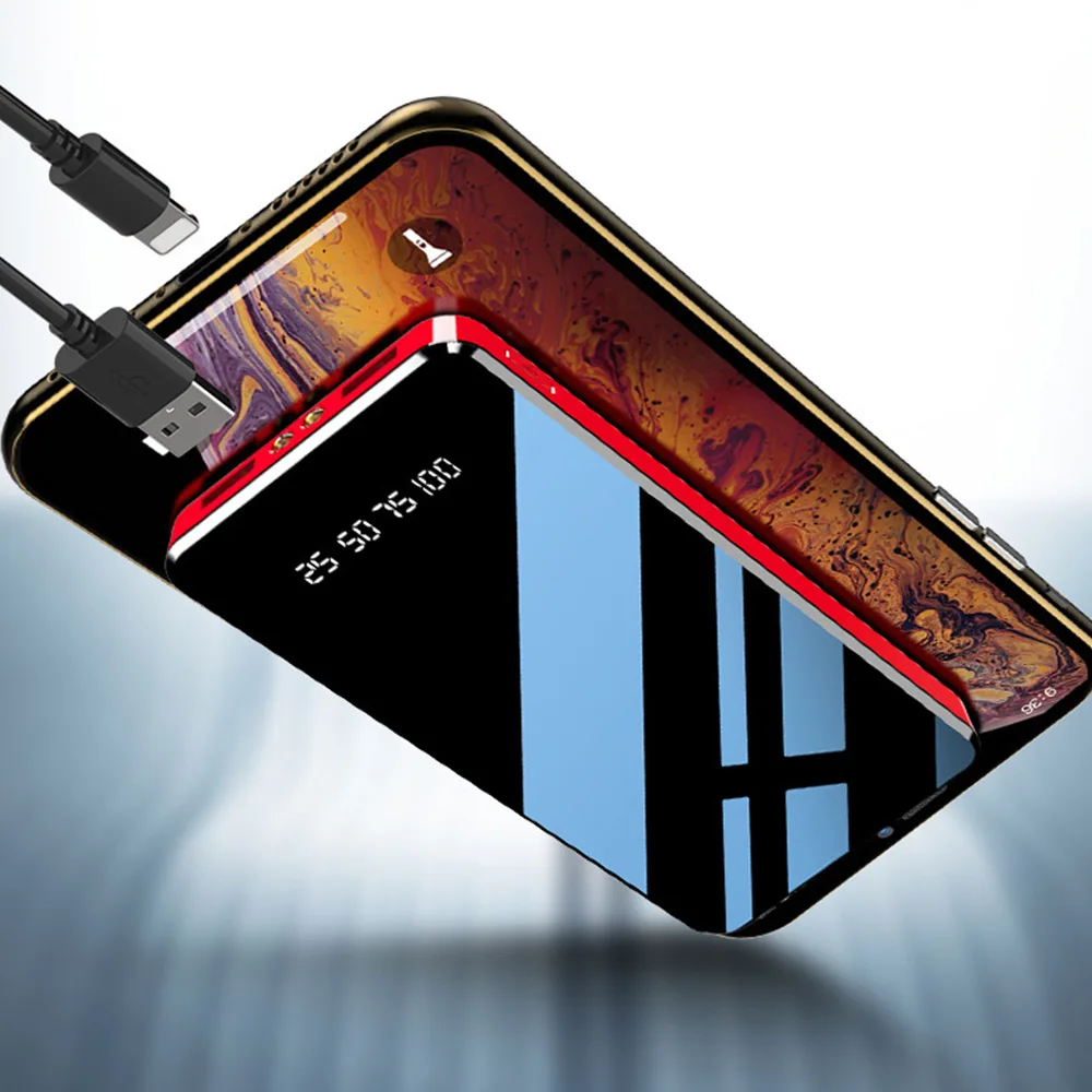 Внешний аккумулятор FLOVEME с зеркальным светодиодным дисплеем 20000 мАч | Мобильные