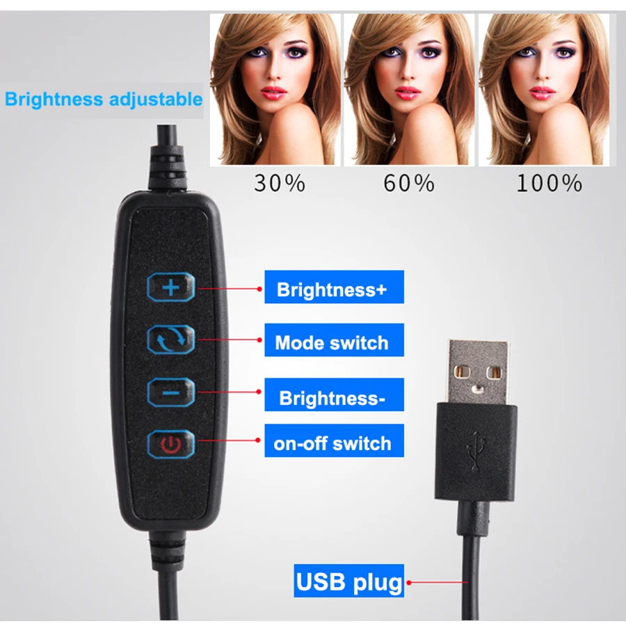 MAMEN 6 дюймов DC5V USB кольцевой светильник Настольная съемка кольцевая лампа макияж