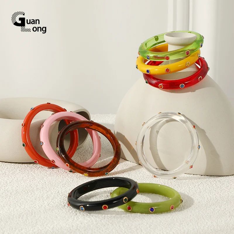 

Colorful Desinger Charms Bangle Bracelets for Women Luxury Large Wholesale Indian Cuff Bangles for Girls Crystal Fashion Jewelry