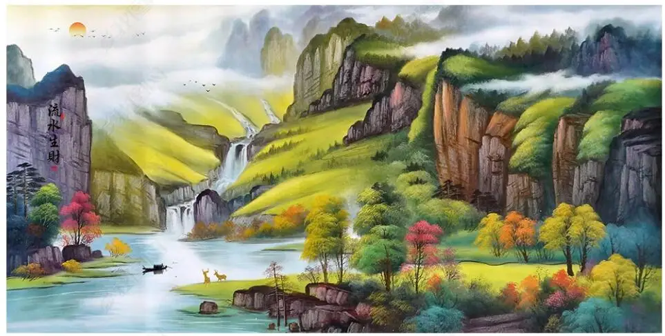 

Обои 3d с изображением большого горного водопада